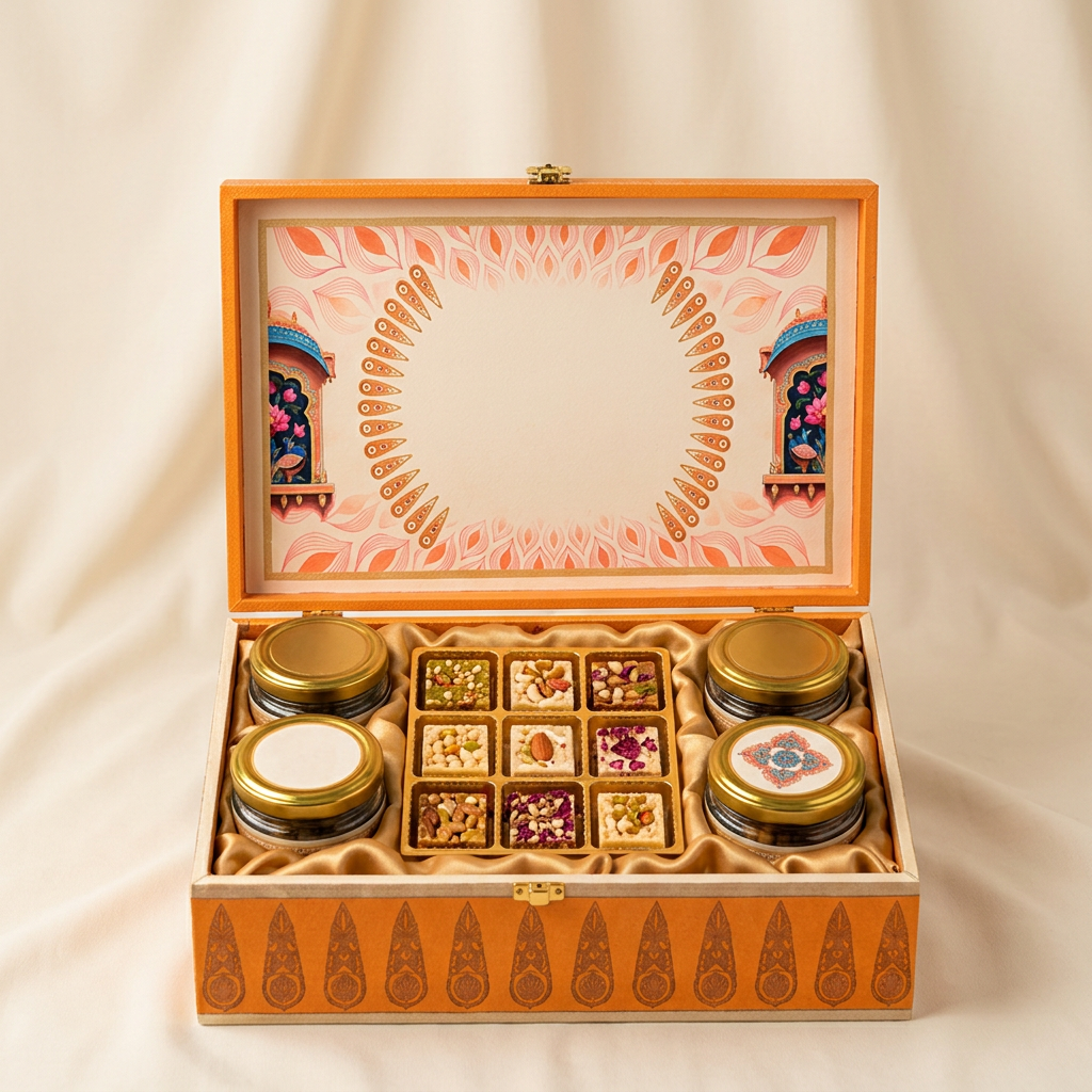 Maharaja House corporate gift box in saffron