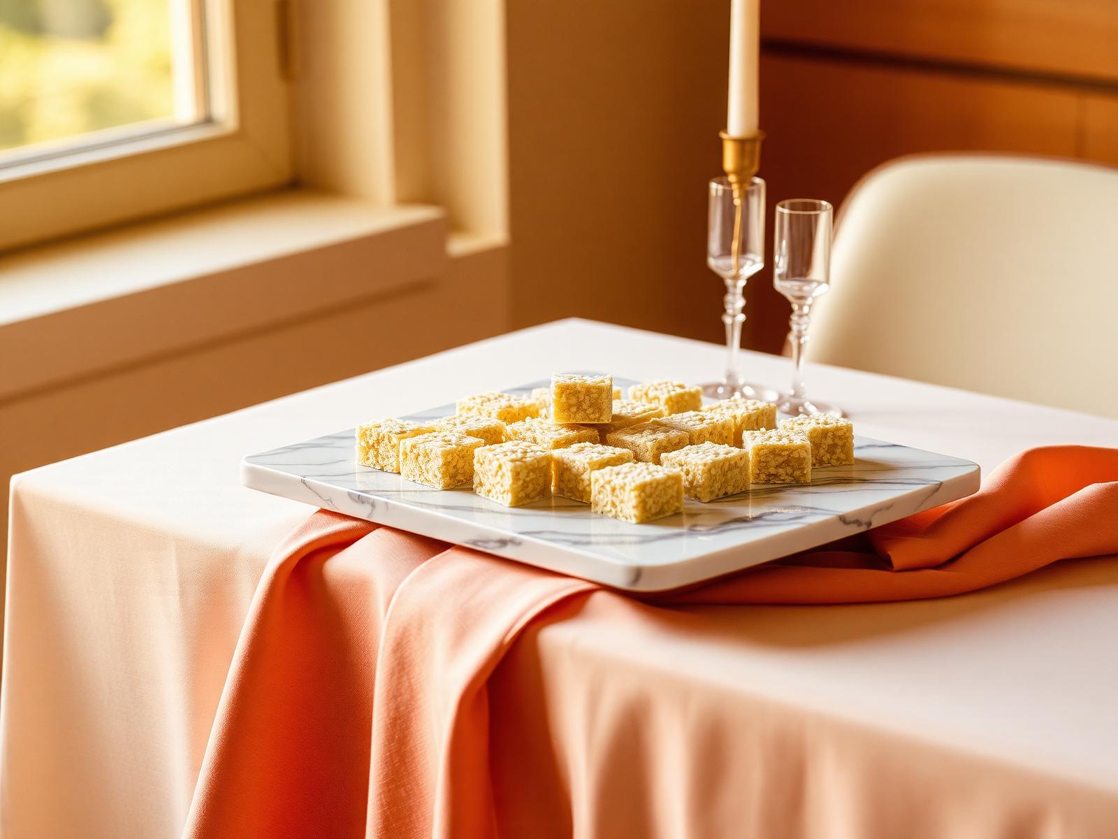 Pista barfi served for a celebration, garnished with pistachio slivers
